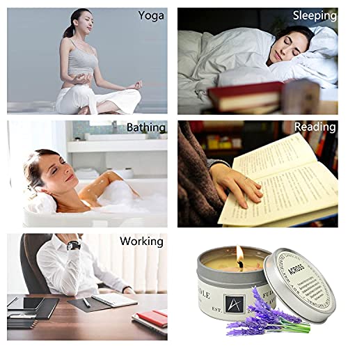 4 Pack Scented Candles Gift Set, Soy Wax Portable Travel Candles Women Mother Teacher Gift with Strongly Fragrance Essential Oils for Stress Relief Aromatherapy Bath Home Decor Christmas Birthday