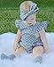 MA&BABY Baby Girls Kid Lace Romper Backless Sunsuit Ruffle Sleeve Dress (0-3 Months, Polka Dot)