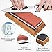Knife Sharpening Stone Set, AHNR Premium Whetstone Knife Sharpener Kit Includes NonSlip Bamboo Base, Flattening Stone & Angle Guide (Brown)