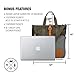 Taste Drink Go LAPTOP BAG for Women - Grey Canvas Tote with Crossbody Strap, Multiple Compartments, Fits 13