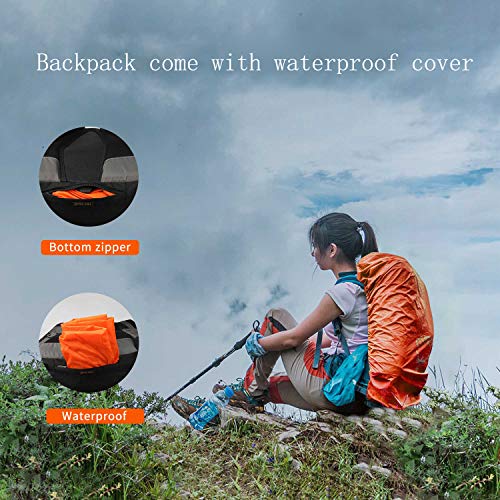 SoarOwl Hiking Backpack 45L -Travel & Hiking Camping Backpack with Waterproof Rain Cover Outdoor Backpacking Daypack for Men and Women - Thumbnail 4