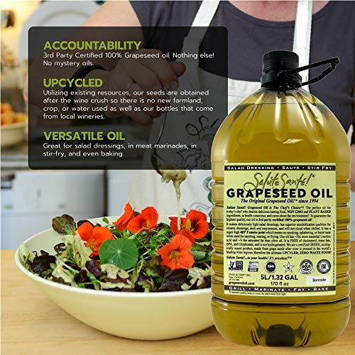 Cold Pressed Grapeseed Oil by Salute Sante! High Temperature Cooking