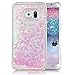 Galaxy S6 Edge Plus Case, Crazy Panda Samsung Galaxy S6 Edge Plus 3D Creative Design Flowing Liquid Floating Bling Glitter Sparkle Star Love Crystal Clear Case Cover for S6 Edge Plus - Pink Love