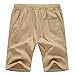 Aiyino Men's Linen Casual Classic Fit Short Summer Beach Shorts Medium Khaki