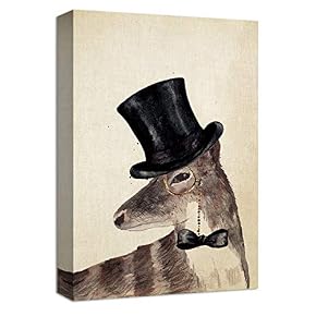 Elk in Black Hat Painting Artwork for Home Framed