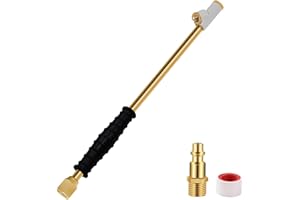 GODESON 1/4" FNPT Extended Reach Dual Head Air Chuck, 2-Way Connection 11.8" Extended Brass Air Chuck with Rubber Handle,Tire