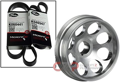 Unorthodox Racing CS10151A Crank Pulley Polished, Stock Sized w/ Belts - 03-06 350Z Z33, 03-06 G35 Sedan, 03-07 G35 Coupe V35