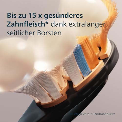 Philips Sonicare HX9094/88 A3 Premium All-in-One Original Replacement Brush Heads, Black, Pack of 4