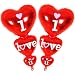 KatchOn I Love U Balloon Pack of 2 - Helium Supported - Red Love Heart Balloons - Valentine Day Decorations and Gift Idea for Him or Her - Wedding Birthday Decorations - Ribbon & Straw Included