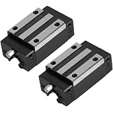 HGH15CA Linear Slider Bearing Blocks 2Pcs,15mm HG15 Linear Motion Ball Bearing Carriage Slider Sliding CA Block for Square Linear Slide Guide Guideway Rail HGH15 HGR15 as CNC Kit Part Replacement