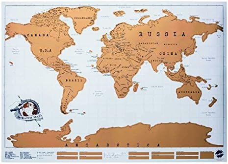 Scratch Off World Map, Personalised World Map with All Countries, Perfect to Track Your Adventures and for Travelers, Deluxe Edition - Gift Tube Packaging