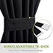 PONY DANCE Blackout French Door Curtain - Soft Fabric Heavy-Duty Rod Pocket Door Curtain for Privacy Window Drapery Including Bonus Adjustable Tieback, 54 x 72 inches, Black, One Panel
