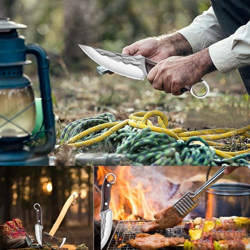 10MOONS Survival Hunting Knife with Sheath, 8.5-inch Fixed Blade Tactical Knife and Non-Slip Ergonomic Handle for Camping, Outdoor, Bushcraft