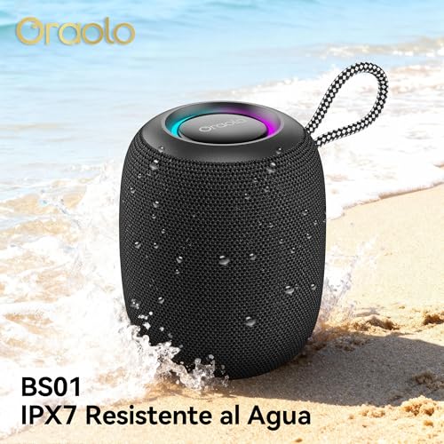oraolo Small Bluetooth Speaker, Portable Bluetooth 5.4 Speaker | Mini Shower Speakers, 30H Playback, IPX7 Water Resistance, TWS, Suitable for Outdoor/Party/Travel