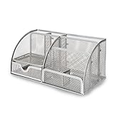 Wire Mesh Office Desk Organizer for Women and Men - Silver