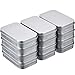 Hotop 12 Pack 3.75 by 2.45 by 0.8 Inch Silver Metal Rectangular Empty Hinged Tins Box Containers with Lids Mini Portable Box Small Storage Kit, Home Organizer