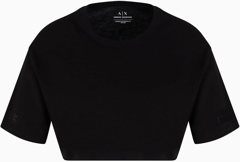 Maglietta da Donna Super Cropped Logo On Sleeve, Nero, XS