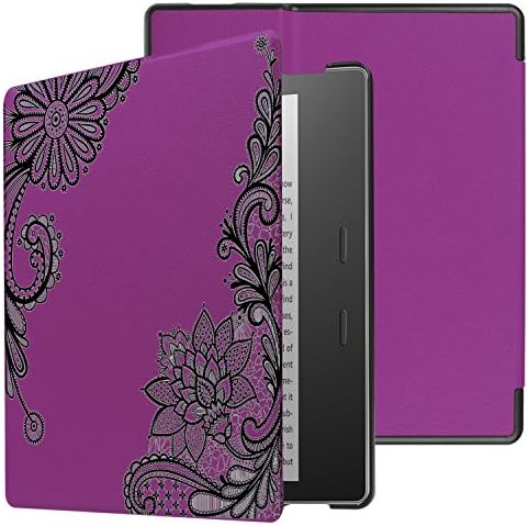 Leather Cover Case for All-New Kindle Oasis (9th Generation,2017 Release Only) Tablet Premium Ultra Cover with Auto Wake/Sleep for Kindle Oasis E-readers 7inch 2017 (Purple-1)