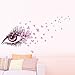 Amaonm Beautiful Pink Eyes & Flying Butterfly Wall Decal Removable DIY Art Decor Wall Stickers & Murals for Girls Kids Bedroom Living Room Nursery Room Offices TV Background