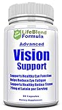 Advance Vision Support Supplement - Lutein 20mg - For Healthy Retina Tissue - Reduce Eye Fatigue - 60 Capsules