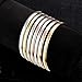 Castillna Set of 7 Tri-Color Silver / Gold / Rose Gold Stainless Steel Bangle Bracelet