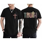 Faith Shirts for Men Truth Bible Verse T-Shirt Christian Cross Graphic Tees Religious Faithful Short Sleeve Tops