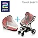 Premium 2 Pack Baby Mosquito NET for Strollers, Carriers, Car Seats Cover,Cradles, beds. Fits Most PacknPlays, Cribs, Bassinets & Playpens,Portable & Durable,Insect mesh Netting (White)