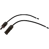 Renogy One Pair of 9In 12AWG Adaptor Kit Solar Cable Wire PV with Female & Male Connectors Connect Solar Panel and Charge Con