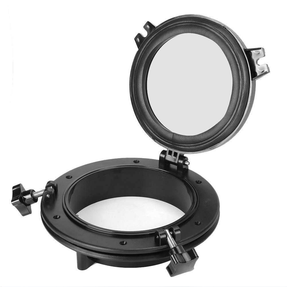 Opening Porthole Window,Porthole Window,8in Round Ship Porthole Opening Portlight Black Easy Round Shape Installation Universal replacement for RV Boat Yacht