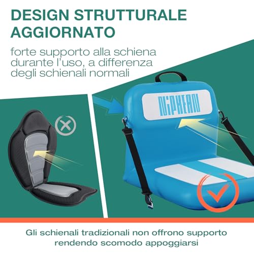 Niphean Inflatable SUP Seat with Back Support, Sturdy Sup Seat for Inflatable Boats, Canoeing, Boating, Kayaking, Adults and Children, No Straps Needed, Simple Comfortable