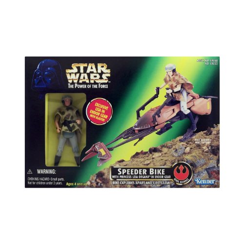 Star Wars - Power of the Force - Speeder Bike with Princess Leia Organa in Endor Gear