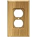 Brainerd 64665 Wood Square Single Duplex Outlet Wall Plate / Switch Plate / Cover, Medium Oak