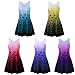 Beautyfine Vintage Dress Womens Butterfly Printing Casual Sleeveless Party Dress