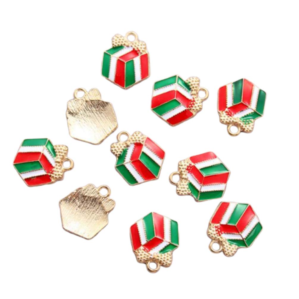 Amosfun 10pcs Christmas Pendant Accessory Decorative DIY Ornaments Charms for Necklace Jewelry Making