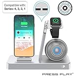 ONE Dock BEAT [Apple Certified] Power Station + Wireless Speaker Dock, Stand & Charger for Apple Watch Smart Watch, iPhone, iPad & iPod w/ Original Lightning Connector