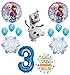 Mayflower Products Frozen 3rd Birthday Party Supplies Olaf, Elsa and Anna Balloon Bouquet Decorations Blue #3