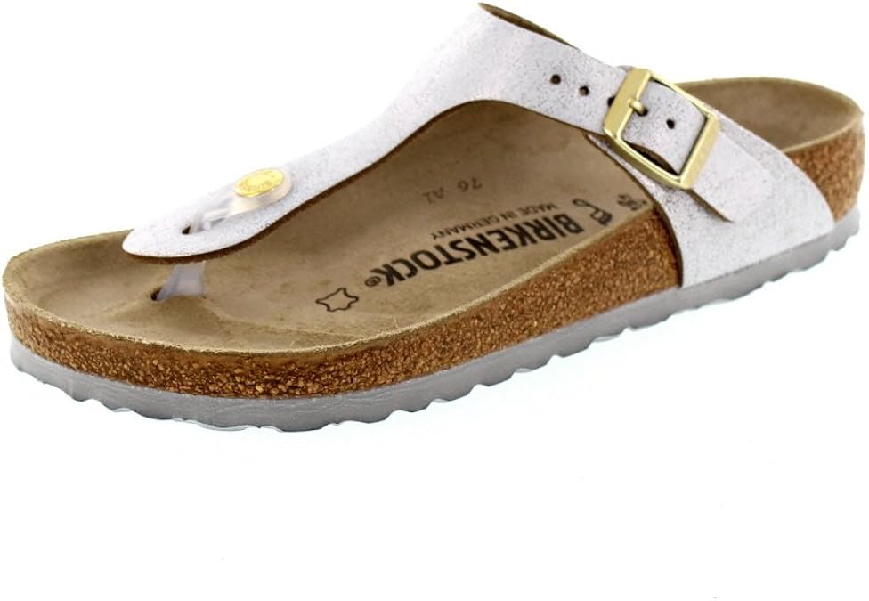 birkenstock arizona washed metallic blue silver