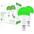 hooga Migraine Relief Green LED Light Bulb, Light Therapy Bulb, 520nm Narrow Band, 8W, E26 Base. Dimmable. Relieves Migraine Pain, Nausea, Anxiety, Insomnia. May Help Fibromyalgia Pain. (2 Pack)
