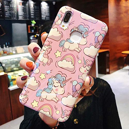 Fitted Cases - Cute Rainbow Unicorn Case for Huawei P20 Pro P20 Lite Glossy TPU Bumper Hard Back Cover for Huawei Nova 3 4 3i Honor 10 Nova4 - by MARIA_HANAN - 1 PCs