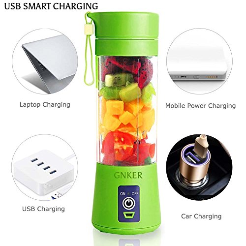 image for Gnker Portable Juicer with Travel Sport Bottle Electric Fruit Blender 
