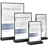 ECKEK ABS Plastic Sign Holder,Menu Displays T Shape Sign Stand (Vertical Black A6 105×148mm/4.13×5.83 inches)