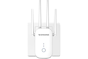 WONLINK WiFi Extender Booster Range Extender Signal Booster for Home, Dual Band Internet Repeater WAN Port, 1-Tap Easy Setup,