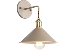 iYoee Wall Sconce Lamps Lighting Fixture with on Off Switch,Khaki Macaron Wall lamp E26 Edison Copper lamp Holder with Frosted Paint Body Bedside lamp Bathroom Vanity Lights