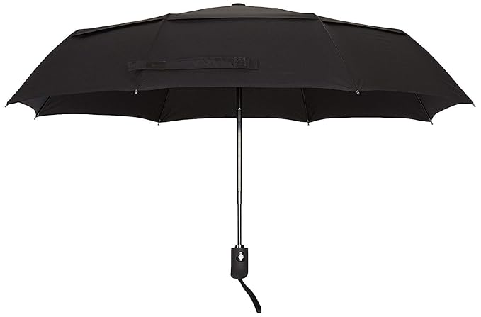 Umbrella Automatic Open and Semi Close Function with Sunscreen Classic Folding and Strong Water Resistant, Sun & UV Rays Protection Umbrella (Black)