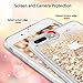 Maxdara Compatible iPhone 6 Plus 6s Plus 7 Plus 8 Plus Case Glitter Liquid Girls Women Case (Screen Protector) Bling Sparkle Luxury Pretty Case for iPhone 6 Plus 6s Plus 7 Plus 8 Plus (Gold Silver)