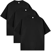 Eadali 3 Pcs Men’s Oversized T-Shirts Drop Shoulder Heavyweight 280g Cotton Loose Fit Short Sleeve Casual Tees for Men Women