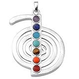 JOVIVI® 7 Chakra Stone Pendant Crystal Reiki Healing Balancing - Note Chou Rei Style
