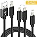 Basse Lightning Cable, 4 Pack iPhone Cable (3FT 6FT 6FT 10FT) Nylon Braided Cord Charging Charger Cable for iPhone X/ 8 Plus/ 8/ 7 Plus/ 7/ 6 Plus/ 6/6s Plus/ 6s/ 5/ 5c/5s/ iPad/ iPod and More (Black)
