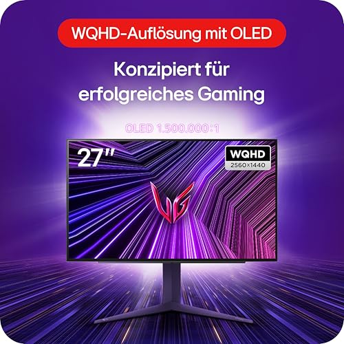LG Electronics 27GS95QE-B.AEU Ultragear™ OLED Gaming Monitor 27", 2560 x 1440, 16:9, 0,03 ms GtG, 240 Hz, HDR10, DisplayHDR™400 True Black, DCI-P3 98,5%, NVIDIA G-Sync™, AMD FreeSync™ - Schwarz thumbnail 3
