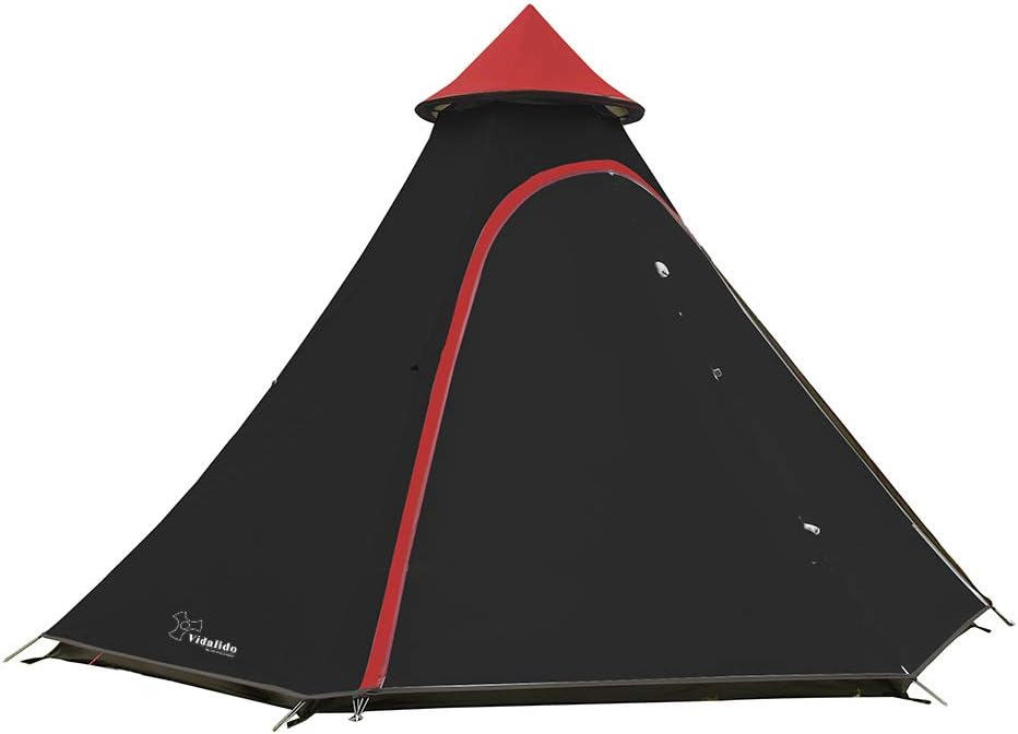 TentHome Waterproof Double Layers Teepee Tent Outdoor Camping 3.1M/10ft Family Tent Pyramids Indian Tent With fixed Groundsheet